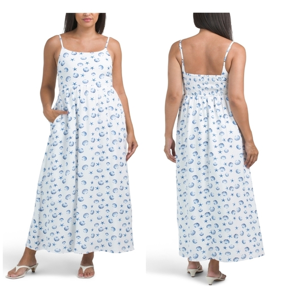 Japna Dresses & Skirts - 💙🔹️JAPNA🔹️blue And  White Coastal  printed Maxi Dress